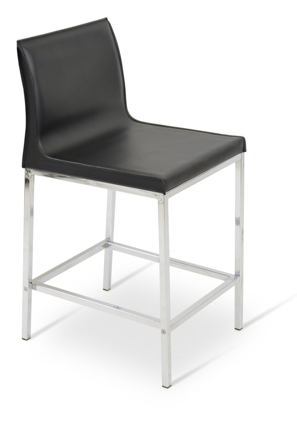 Soho Concept Polo Metal Barstools & Counterstools - Stylish Bonded Leather Seats In Black Or Brown Finishes Chrome,Black  Soho-concept-dining-chair-09700