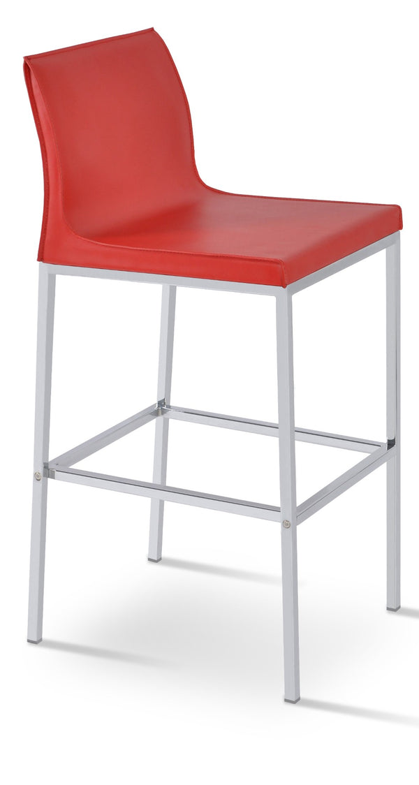 Soho Concept Polo Metal Barstools & Counterstools - Stylish Bonded Leather Seats In Black Or Brown Finishes Chrome,Red  Soho-concept-dining-chair-09697