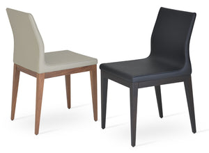 Soho Concept Polo Wood Dining Chair - Stylish Bonded Leather Seat In Walnut Brown For Modern Dining Spaces Black,Walnut  Soho-concept-dining-chair-05558