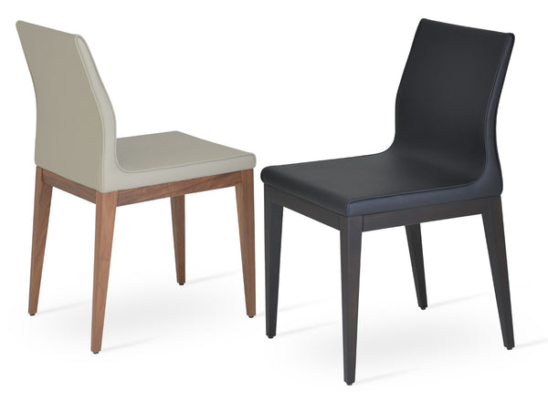 Soho Concept Polo Wood Dining Chair - Stylish Bonded Leather Seat In Walnut Brown For Modern Dining Spaces Black,Walnut  Soho-concept-dining-chair-05558