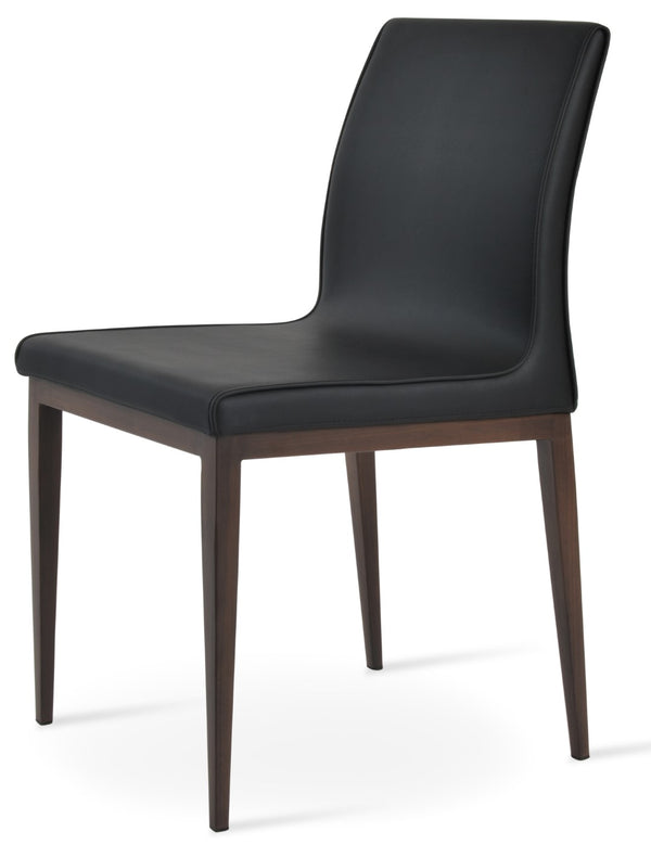 Soho Concept Polo Wood Dining Chair - Stylish Bonded Leather Seat In Walnut Brown For Modern Dining Spaces Walnut,Black  Soho-concept-dining-chair-05548