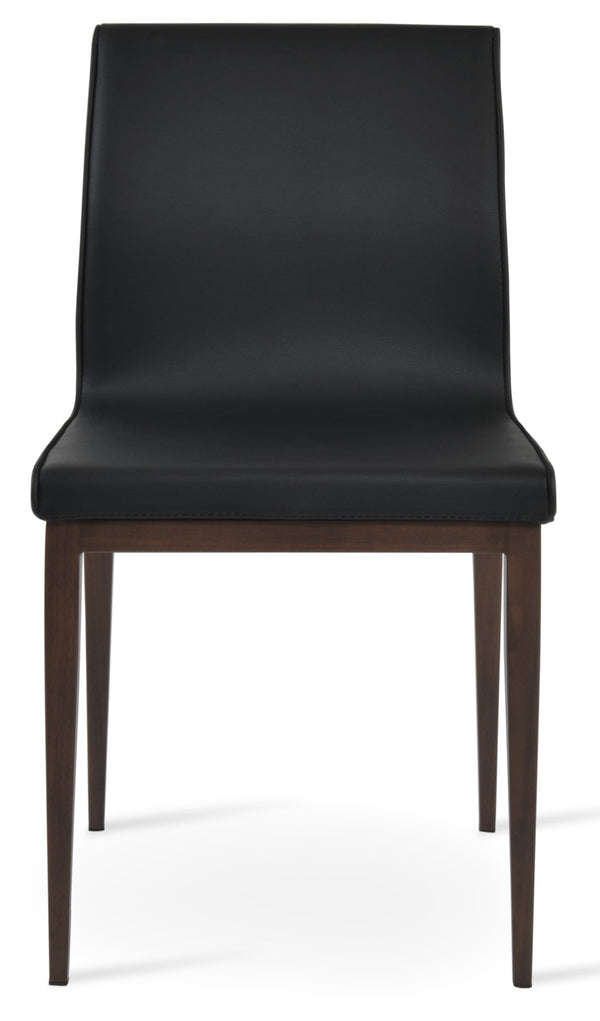 Soho Concept Polo Wood Dining Chair - Stylish Bonded Leather Seat In Walnut Brown For Modern Dining Spaces Walnut,Black  Soho-concept-dining-chair-05548