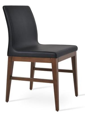 Soho Concept Polo Wood Dining Chair - Elegant Italian Design With Flexible Back, Camira Fabric, 10-year Warranty Black,Walnut  Soho-concept-dining-chair-05549