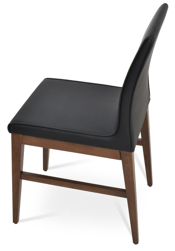 Soho Concept Polo Wood Dining Chair - Elegant Italian Design With Flexible Back, Camira Fabric, 10-year Warranty Black,Walnut  Soho-concept-dining-chair-05549