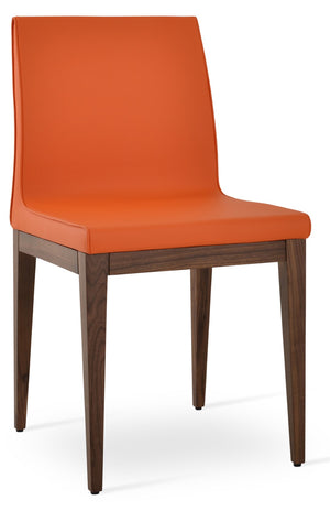 Soho Concept Polo Wood Dining Chair - Elegant Italian Design With Flexible Back, Camira Fabric, 10-year Warranty Orange,Walnut  Soho-concept-dining-chair-05542