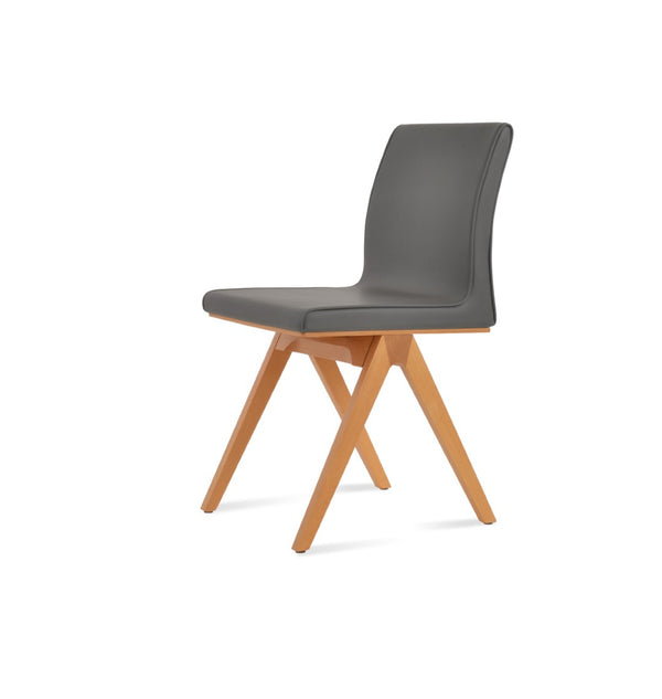 Soho Concept Polo Fino Wood Chair - Stylish Walnut & Natural Beech Dining Chair With Flexible Back & 10-year Guarantee Natural,Grey  Soho-concept-dining-chair-05561