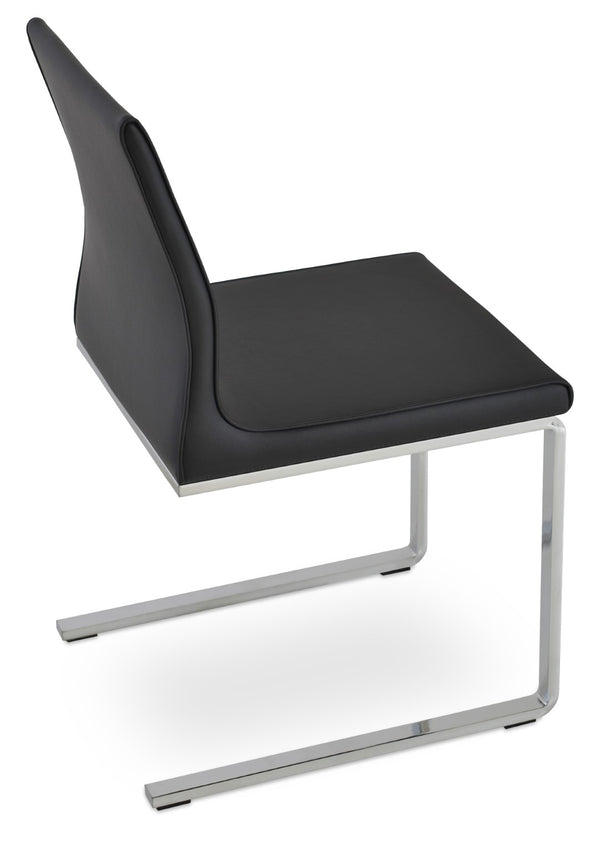 Soho Concept Polo Flat Chair - Stylish Dining Chair With Flexible Back, Camira Era Fabric, 10-year Guarantee, White Black  Soho-concept-dining-chair-05573
