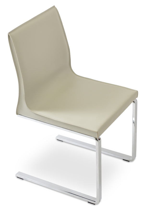 Soho Concept Polo Flat Chair Dining Chair - Stylish Bonded Leather Design With Sleek Chrome Legs For Modern Homes Chrome  Soho-concept-dining-chair-05576
