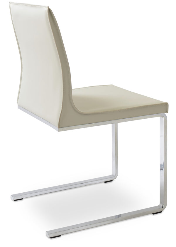 Soho Concept Polo Flat Chair Dining Chair - Stylish Bonded Leather Design With Sleek Chrome Legs For Modern Homes Chrome  Soho-concept-dining-chair-05576