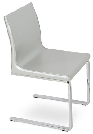 Soho Concept Polo Flat Chair - Stylish Dining Chair With Flexible Back, Camira Era Fabric, 10-year Guarantee, White Silver  Soho-concept-dining-chair-05572