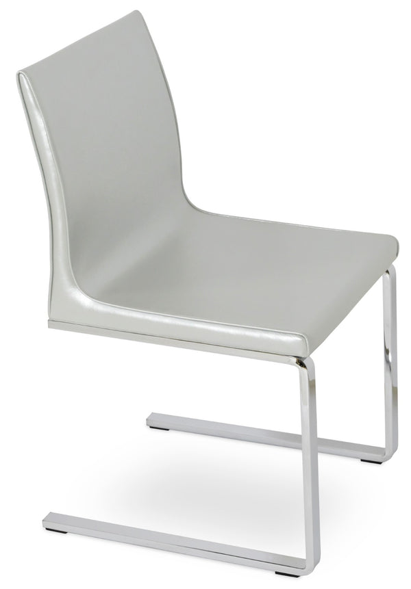 Soho Concept Polo Flat Chair - Stylish Dining Chair With Flexible Back, Camira Era Fabric, 10-year Guarantee, White Silver  Soho-concept-dining-chair-05572