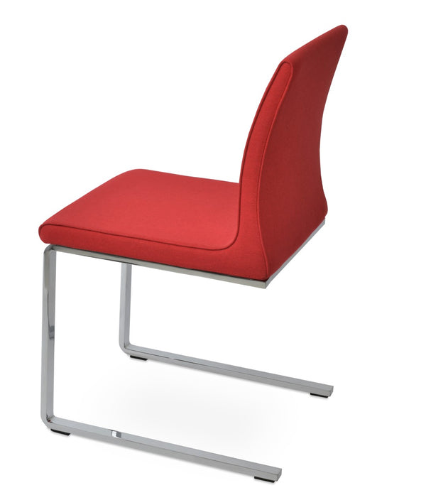 Soho Concept Polo Flat Chair Dining Chair In Red - Premium Camira Era Fabric With 10-year Warranty & Style! Red  Soho-concept-dining-chair-05566
