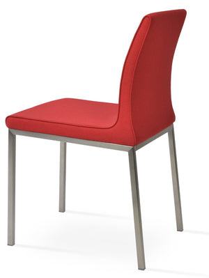 Soho Concept Polo Metal Dining Chair - Stylish Italian Design With Flexible Back, Chrome Finish & 10-year Guarantee Red  Soho-concept-dining-chair-05585