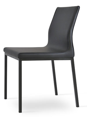 Soho Concept Polo Metal Dining Chair - Stylish Italian Design With Flexible Back, Chrome Finish & 10-year Guarantee Black  Soho-concept-dining-chair-05589
