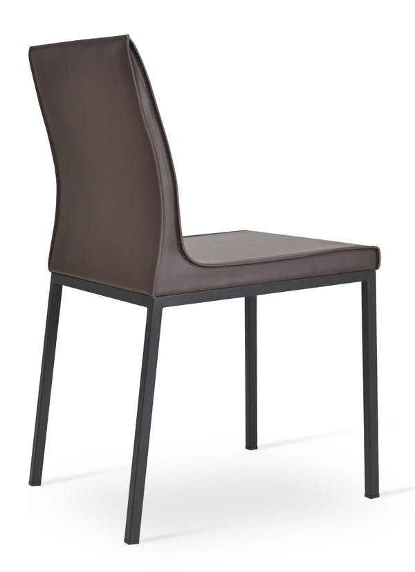 Soho Concept Polo Metal Dining Chair - Elegant Bonded Leather Seating In Black & Brown For Stylish Dining Spaces Black,Brown  Soho-concept-dining-chair-05586