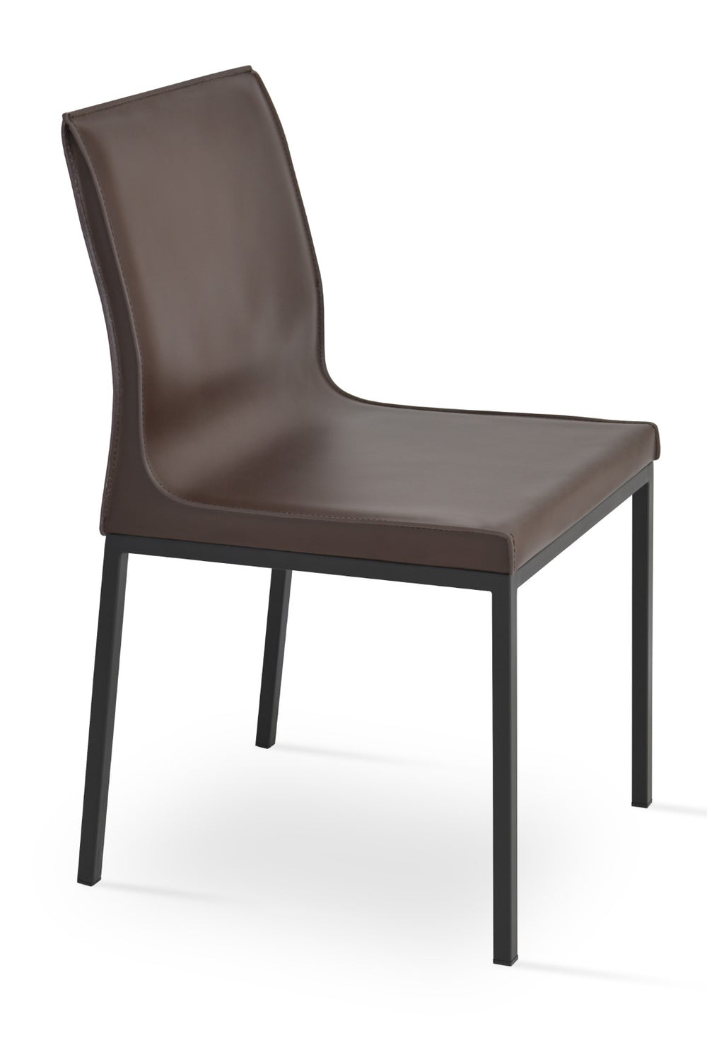 Soho Concept Polo Metal Dining Chair - Elegant Bonded Leather Seating In Black & Brown For Stylish Dining Spaces Black,Brown  Soho-concept-dining-chair-05586