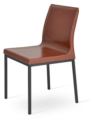 Soho Concept Polo Metal Dining Chair - Elegant Bonded Leather Seating In Black & Brown For Stylish Dining Spaces Black,Brown  Soho-concept-dining-chair-05587