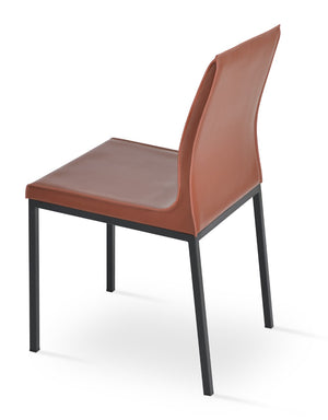 Soho Concept Polo Metal Dining Chair - Elegant Bonded Leather Seating In Black & Brown For Stylish Dining Spaces Black,Brown  Soho-concept-dining-chair-05587