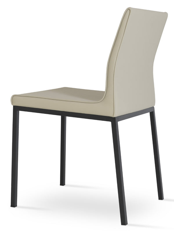 Soho Concept Polo Metal Dining Chair - Stylish Italian Design With Flexible Back, Chrome Finish & 10-year Guarantee Black  Soho-concept-dining-chair-05588