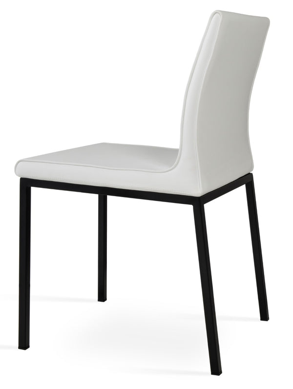 Soho Concept Polo Metal Dining Chair - Stylish Italian Design With Flexible Back, Chrome Finish & 10-year Guarantee Black,White  Soho-concept-dining-chair-05591