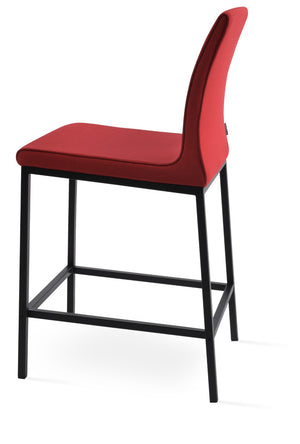 Soho Concept Polo Stylish Metal Barstools & Counterstools With Camira Era Fabric - 10-year Guarantee, 300 Lbs Capacity Black,Red  Soho-concept-dining-chair-09707