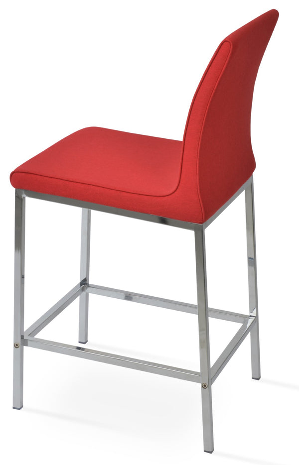 Soho Concept Polo Metal Barstools & Counterstools - Stylish & Durable With Italian Fabric, 5-year Guarantee, Grey/Beige Chrome,Red  Soho-concept-dining-chair-09706
