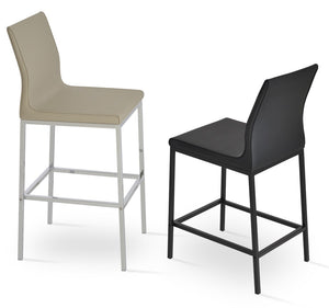 Soho Concept Polo Metal Barstools & Counterstools - Stylish & Durable With Italian Fabric, 5-year Guarantee, Grey/Beige Chrome,Black  Soho-concept-dining-chair-09710