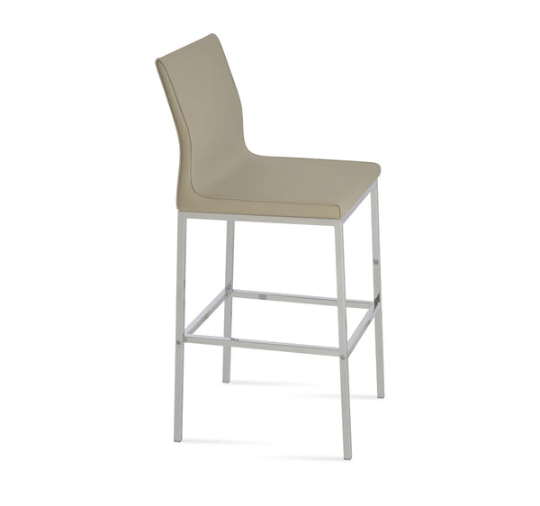 Soho Concept Polo Metal Stool Collection - Stylish Bar & Counter Seating With Durable Camira Fabric & Chrome Base Chrome  Soho-concept-dining-chair-09711