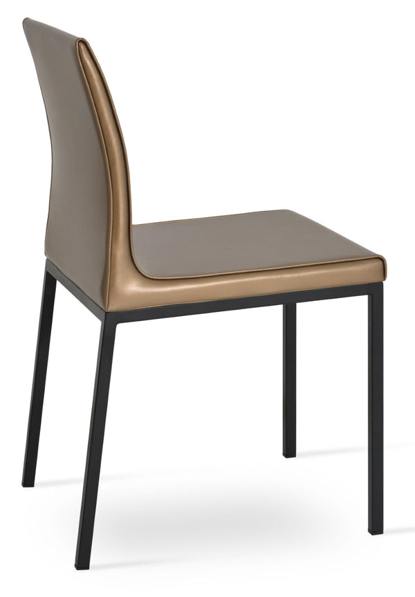 Soho Concept Patara Tower Dining Chair - Stylish Leatherette Upholstery, Chrome & Gold Finishes, 2-year Guarantee! Black,Gold  Soho-concept-dining-chair-05595