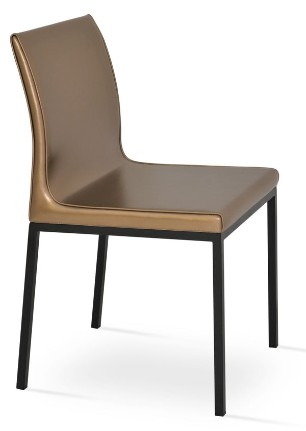 Soho Concept Patara Tower Dining Chair - Stylish Leatherette Upholstery, Chrome & Gold Finishes, 2-year Guarantee! Black,Gold  Soho-concept-dining-chair-05595
