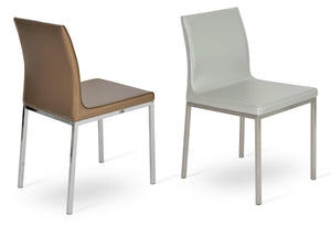 Soho Concept Polo Metal Dining Chair - Stylish Italian Design With Flexible Back, Chrome Finish & 10-year Guarantee Chrome,Silver  Soho-concept-dining-chair-05594