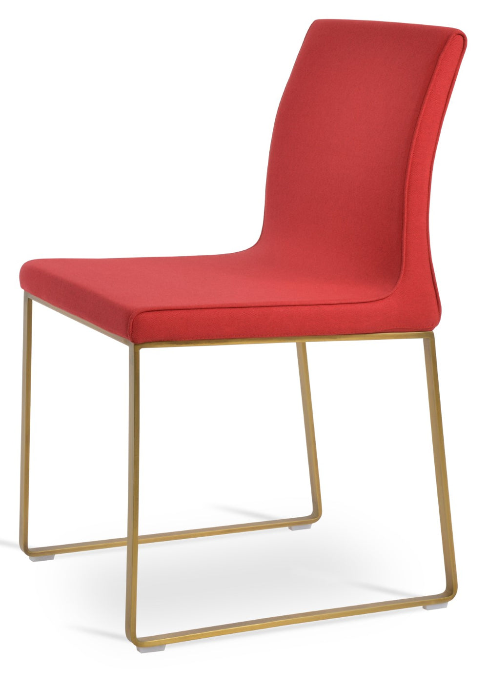 Soho Concept Polo Chair Sled Base Dining Chair - Stylish Flex Back, Durable Camira Fabric, 5-year Guarantee! Red,Gold,Brass  Soho-concept-dining-chair-05600