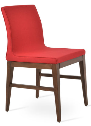 Soho Concept Polo Wood Dining Chair - Elegant Italian Design With Flexible Back, Camira Fabric, 10-year Warranty Red,Walnut  Soho-concept-dining-chair-05599