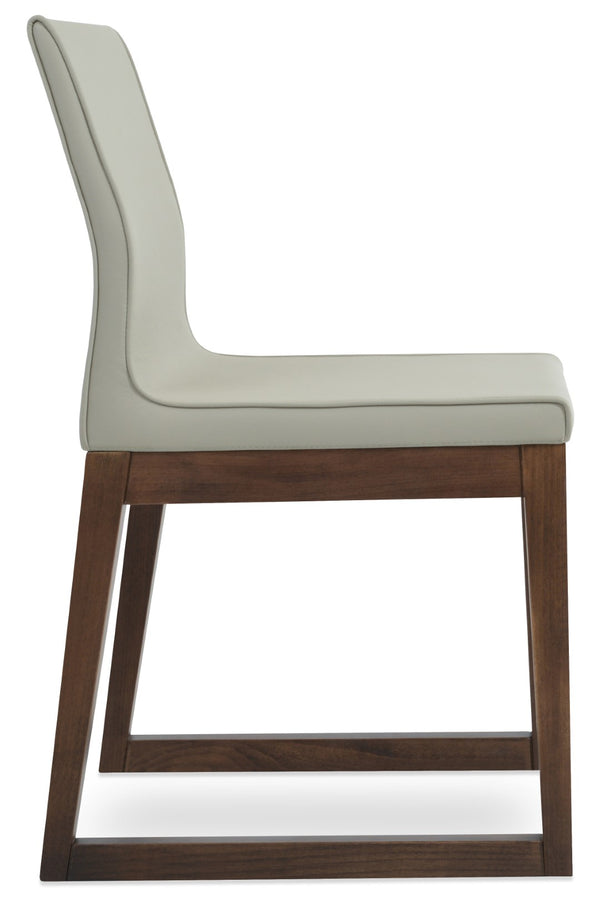 Soho Concept Polo Sled Wood Dining Chair With Flexible Back, Premium Camira Era Fabric, 10-year Warranty, Walnut & Black Walnut,Black  Soho-concept-dining-chair-05603