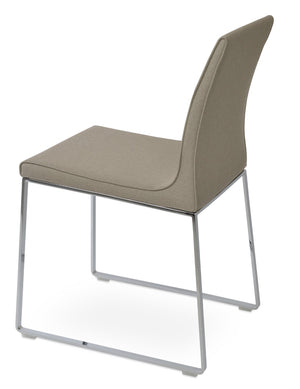 Soho Concept Chelsea Chair Slide Dining Chair In Beige With Durable Camira Era Fabric & 10-year Chrome Warranty Chrome,Beige  Soho-concept-dining-chair-05609