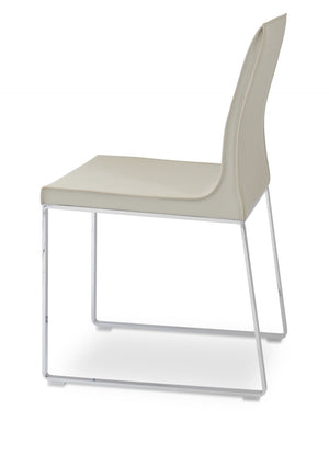 Soho Concept Soho Slide Armchair Dining Chair - Stylish Leatherette With Soft Chrome Finish For Modern Interiors Chrome  Soho-concept-dining-chair-05611
