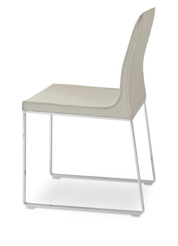Soho Concept Soho Slide Armchair Dining Chair - Stylish Leatherette With Soft Chrome Finish For Modern Interiors Chrome  Soho-concept-dining-chair-05611