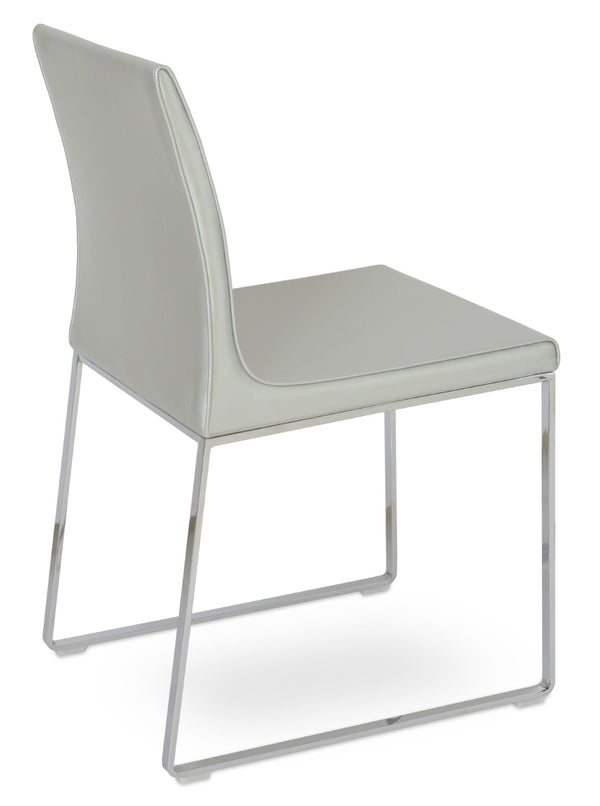 Soho Concept Polo Metal Dining Chair - Stylish Italian Design With Flexible Back, Chrome Finish & 10-year Guarantee Silver,Chrome  Soho-concept-dining-chair-05613
