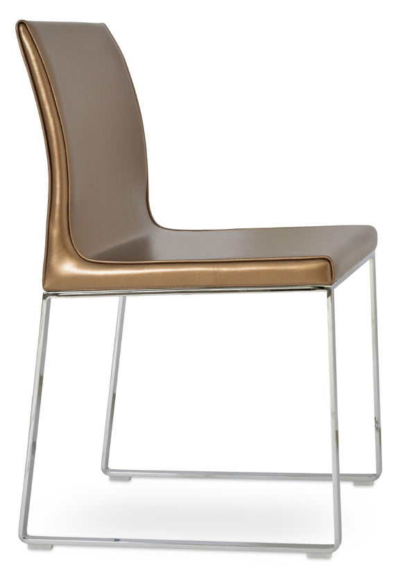 Soho Concept Polo Metal Dining Chair - Stylish Italian Design With Flexible Back, Chrome Finish & 10-year Guarantee Silver,Chrome  Soho-concept-dining-chair-05613