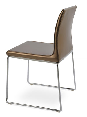Soho Concept Polo Wire Stackable Dining Chair - Flexible Back, Brass & Beige, Durable Camira Era Fabric, 10 Year Guarantee Chrome,Gold  Soho-concept-dining-chair-05630