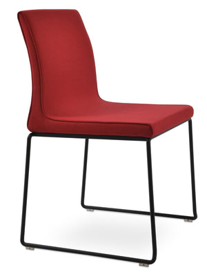 Soho Concept Polo Wire Stackable Dining Chair - Flexible Back, Brass & Beige, Durable Camira Era Fabric, 10 Year Guarantee Black,Red  Soho-concept-dining-chair-05632