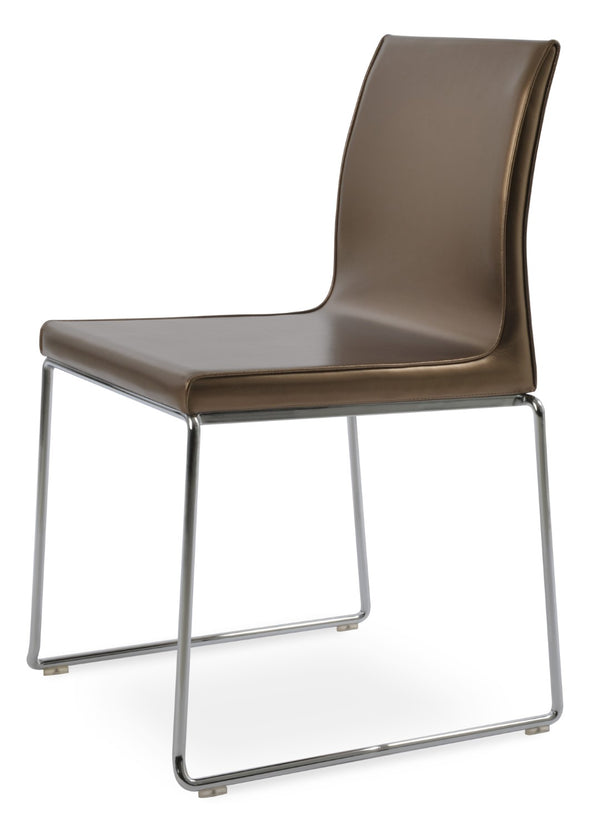Soho Concept Polo Wire Stackable Dining Chair - Flexible Back, Brass & Beige, Durable Camira Era Fabric, 10 Year Guarantee Chrome,Gold  Soho-concept-dining-chair-05633