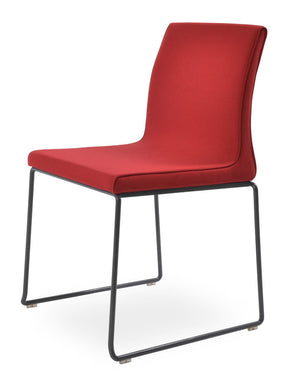 Soho Concept Polo Wire Stackable Dining Chair - Flexible Back, Brass & Beige, Durable Camira Era Fabric, 10 Year Guarantee Black,Red  Soho-concept-dining-chair-05615