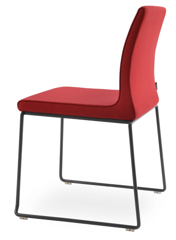 Soho Concept Polo Wire Stackable Dining Chair - Flexible Back, Brass & Beige, Durable Camira Era Fabric, 10 Year Guarantee Black,Red  Soho-concept-dining-chair-05615