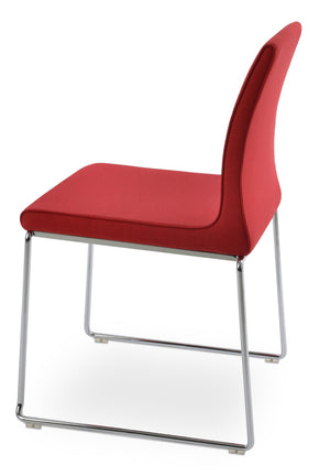 Soho Concept Polo Wire Stackable Dining Chair In Red With Camira Era Fabric - 10 Year Guarantee, Chrome Frame Chrome,Red  Soho-concept-dining-chair-05616