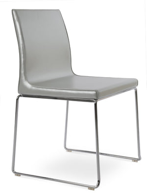 Soho Concept Polo Wire Stackable Dining Chair - Flexible Back, Brass & Beige, Durable Camira Era Fabric, 10 Year Guarantee Chrome,Silver  Soho-concept-dining-chair-05628