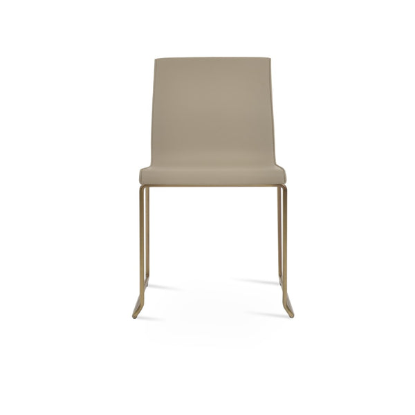Soho Concept Polo Wire Stackable Dining Chair In Bonded Leather With Elegant Brass Accents For Modern Spaces Brass  Soho-concept-dining-chair-05620