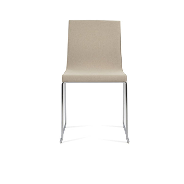 Soho Concept Polo Wire Stackable Dining Chair - Flexible Back, Brass & Beige, Durable Camira Era Fabric, 10 Year Guarantee Chrome,Beige  Soho-concept-dining-chair-05623