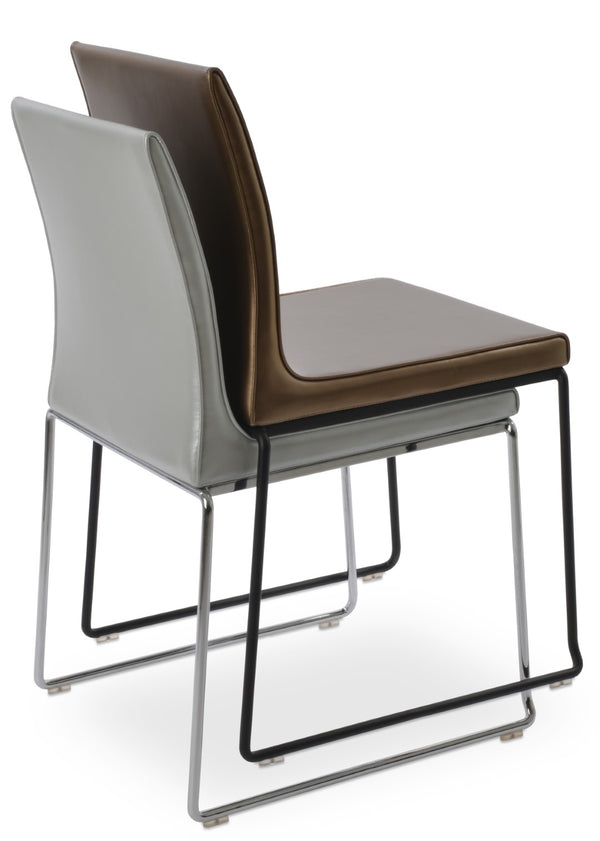 Soho Concept Polo Wire Stackable Dining Chair - Flexible Back, Brass & Beige, Durable Camira Era Fabric, 10 Year Guarantee Black,Gold,Silver  Soho-concept-dining-chair-05636