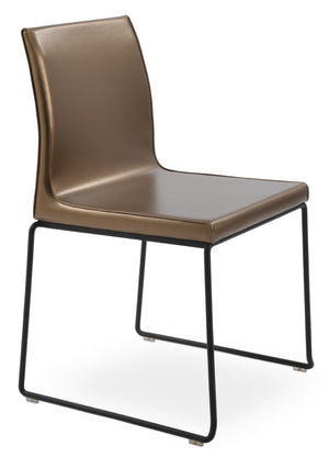 Soho Concept Polo Wire Stackable Dining Chair - Flexible Back, Brass & Beige, Durable Camira Era Fabric, 10 Year Guarantee Black,Gold  Soho-concept-dining-chair-05635